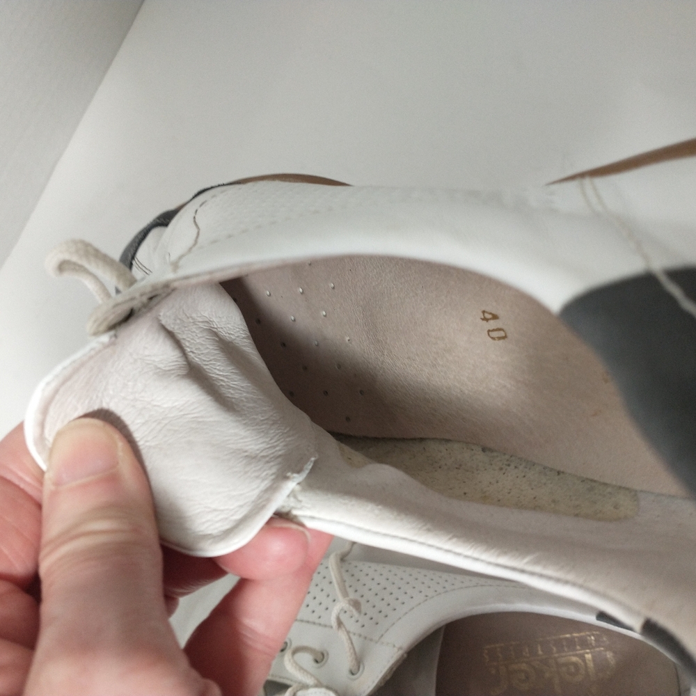 Rieker Nikita White and Gray Casual Leather Sneakers, Euro 40, US Size 9 - Picture 13 of 14